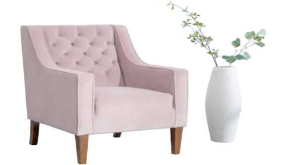 pink single sofa